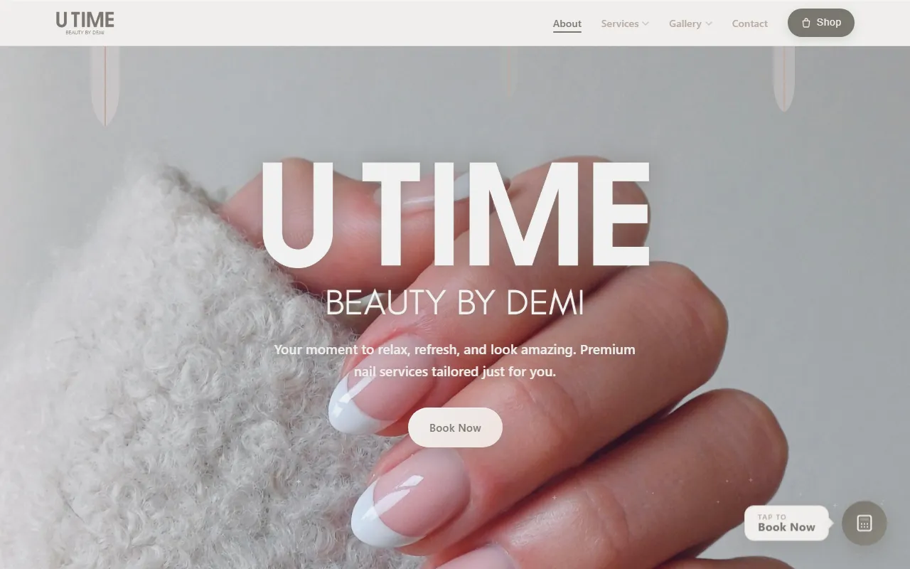 U TIME Beauty by Demi website preview